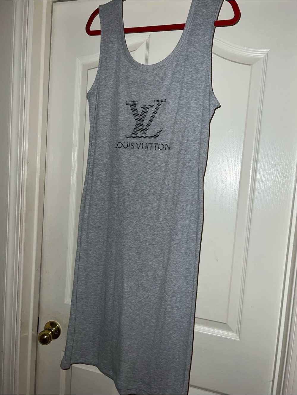 Gray Sleeveless Logo Dress